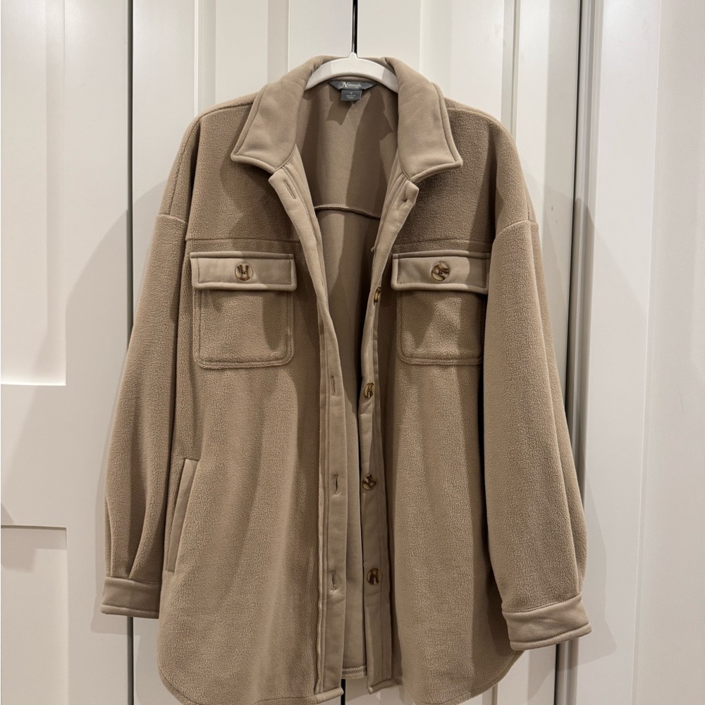 Women's Tan Fleece Shacket